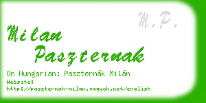 milan paszternak business card